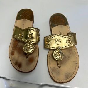 Jack Rogers gold sandals